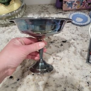 Silver pedalstal dish